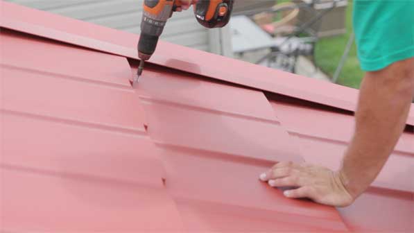 Installing metal roofing